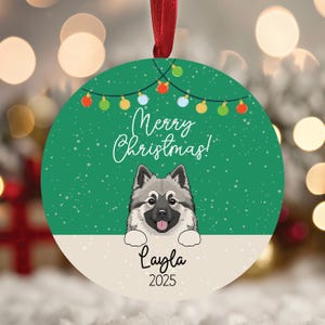 Personalized Keeshond Christmas Ornament