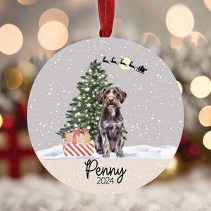 German Wirehaired Pointer Christmas Ornament / Personalized Gift for Dog Lovers