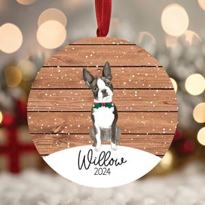Personalized Boston Terrier Christmas Ornament