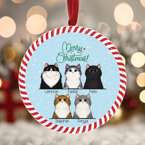 Multiple Cats Christmas Ornament / Multi Pet Home Gift
