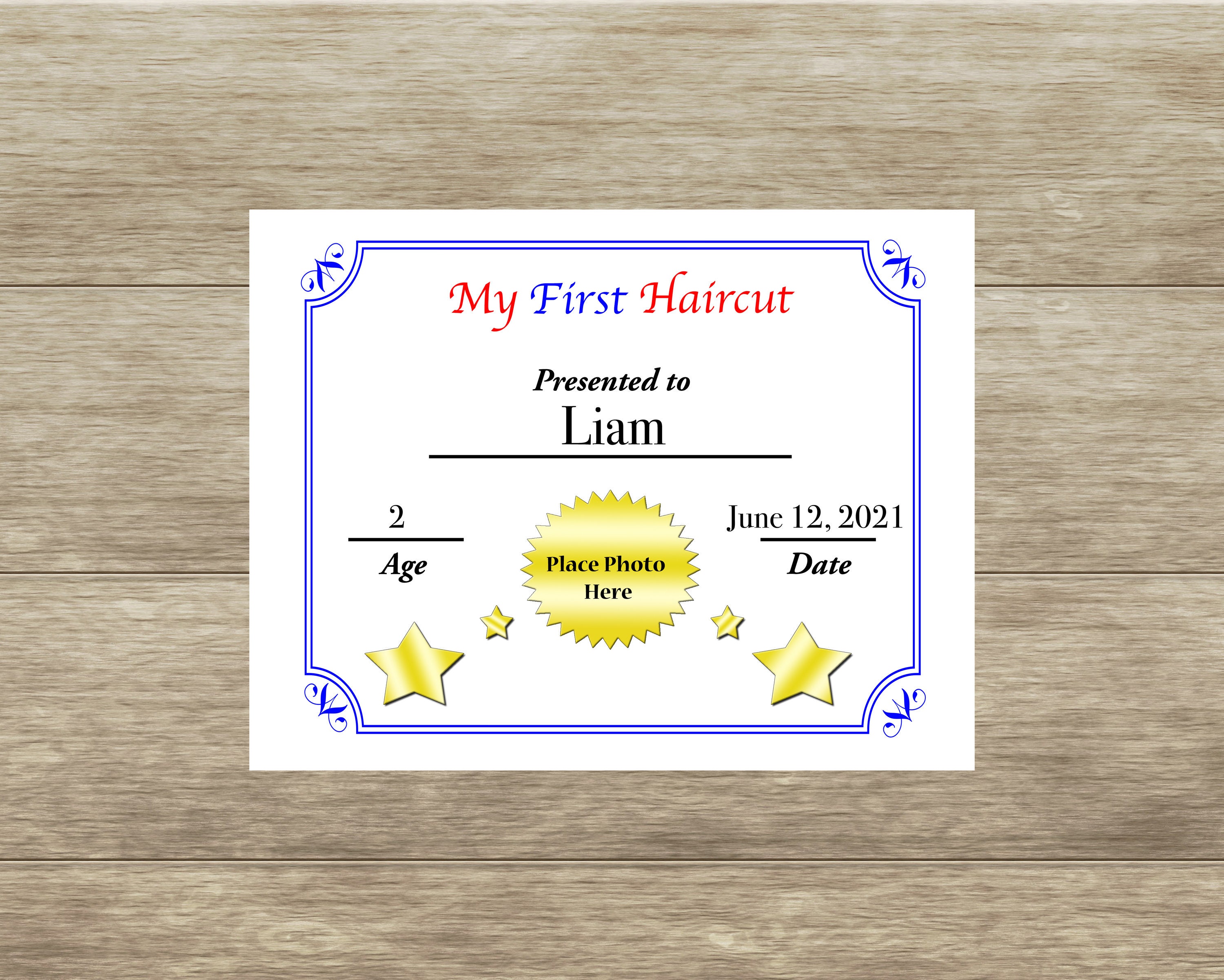 Printable My First Haircut Certificate Instant Download | Etsy