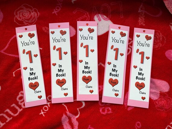 PDF You're Number 1 in My Book Love Hearts Bookmark | Etsy