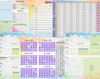 Homeschool Student Log, Homeschool Planner, Student Log Book, Homeschool Log, Homeschool Portfolio, Printable Homeschool Planner, PDF