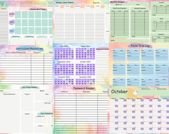 Páginas imprimibles del planificador de educación en el hogar, planificador de educación en el hogar, planificador imprimible, planificador de lecciones, horario diario, planificador de lecciones, planificador académico