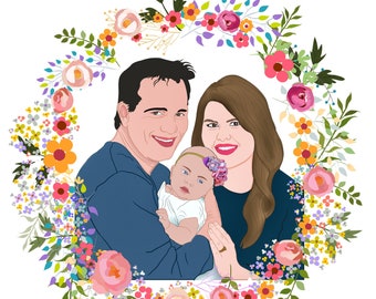 Custom Family Portrait, couple portrait made just for you!