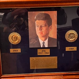 John F Kennedy Memorial framed Coins