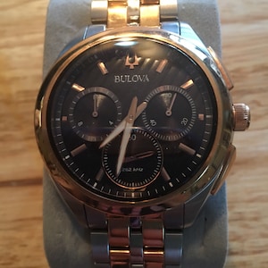 Bulova CURV Chronograph Rose Two-Tone SS Watch