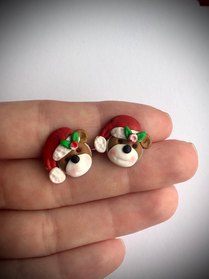 Cute Christmas Earrings / Polymer Clay Cute Christmas Earrings Etsy