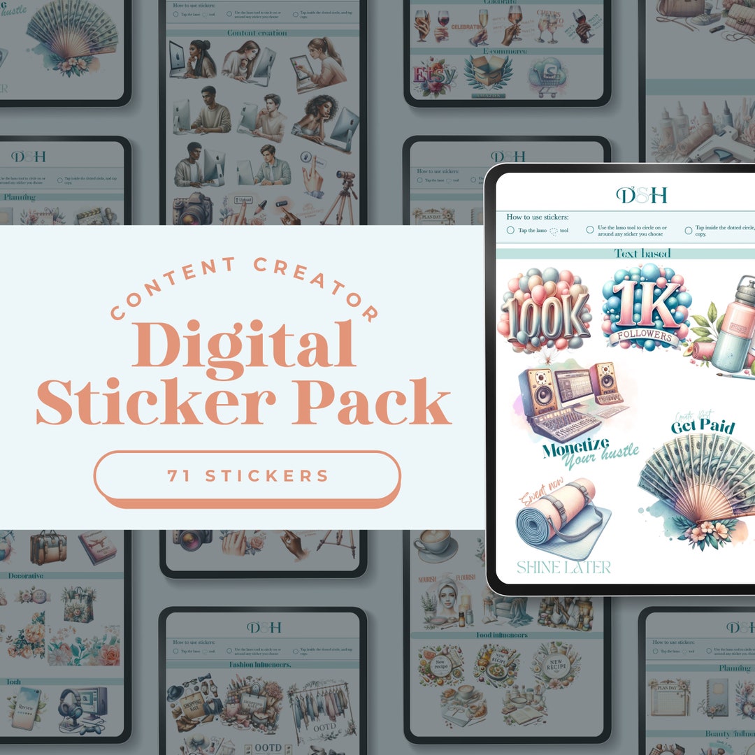Content Writer Sticker Goodnotes Content Creator Digital Stickers - Etsy
