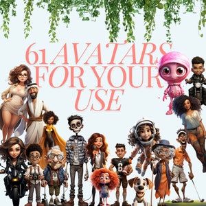 Awatary w stylu Pixar 3D, Clipart, Animowane wideo, Filmy bez twarzy, Seria YouTube i Instagram