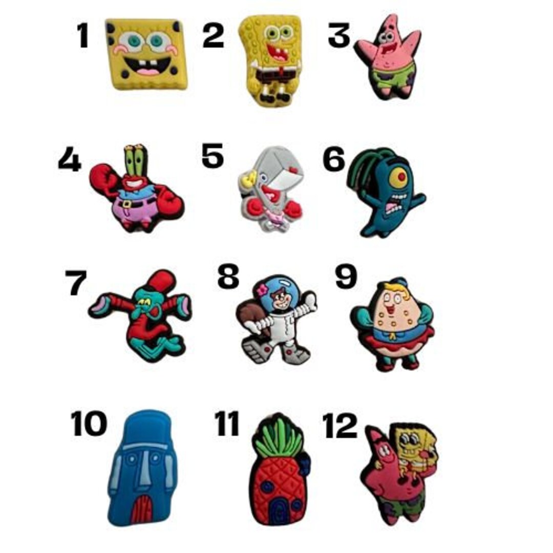 croc charms spongebob