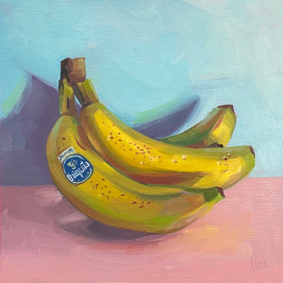 Bananas oil painting PRINT digital print from oil painting Etsy
