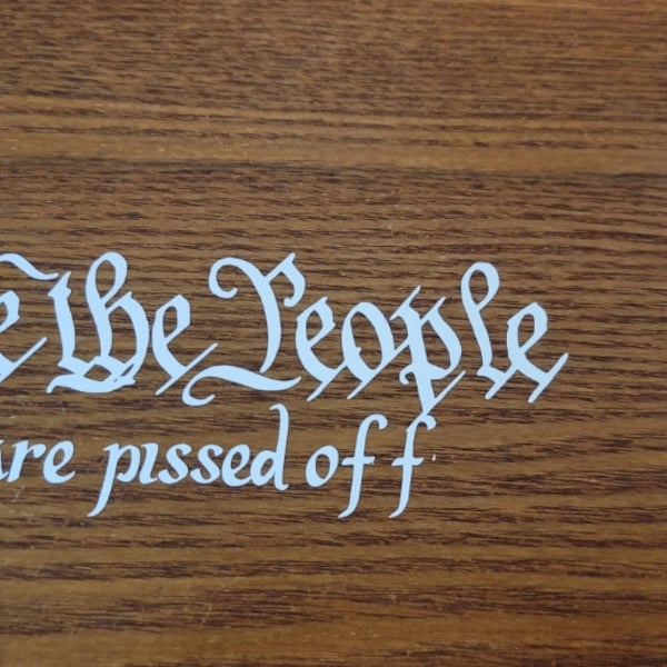 We the people are pissed off decal / sticker. Made with orical 651 vinly for cars truck any flat surface