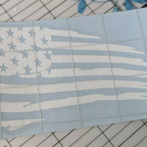 Tattered Distressed American Flag Decal - Army Military Sticker For Car, Truck, Cup