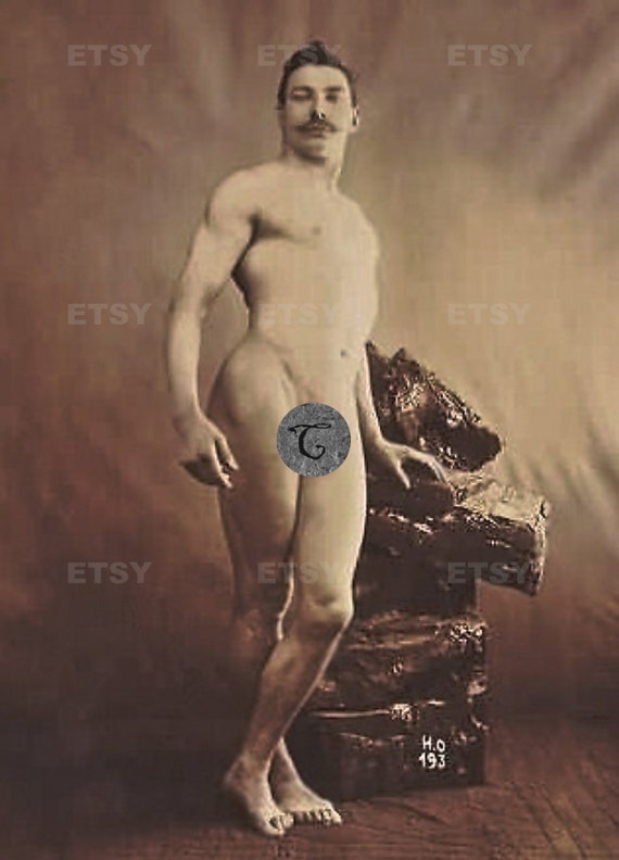 570px x 792px - Vintage Old Photo gay 1860s Male Nude Photography Photograph Print Naked  Man Gay Interest Full Frontal Nudity penis 5600
