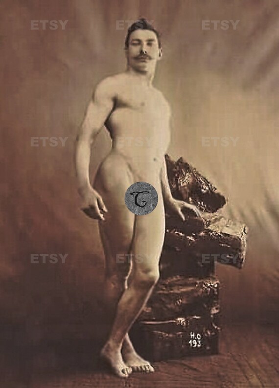 570px x 792px - Vintage Old Photo gay 1860s Male Nude Photography Photograph Print Naked  Man Gay Interest Full Frontal Nudity penis 5600