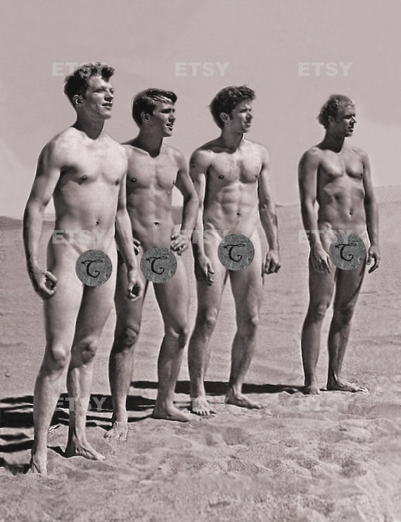 the beach Vintage Photo 1960 Male Nude Photography Photograph Print Naked M...