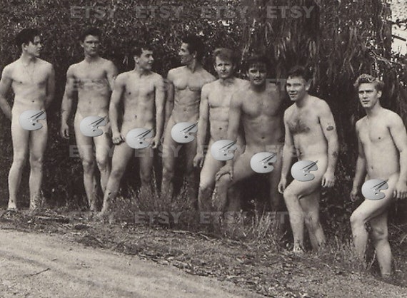 570px x 418px - Group of young gay nudists on holiday Vintage Photo 1940s Male Nude  Photography Photograph Print Handsome Naked Man Gay Interest 5876