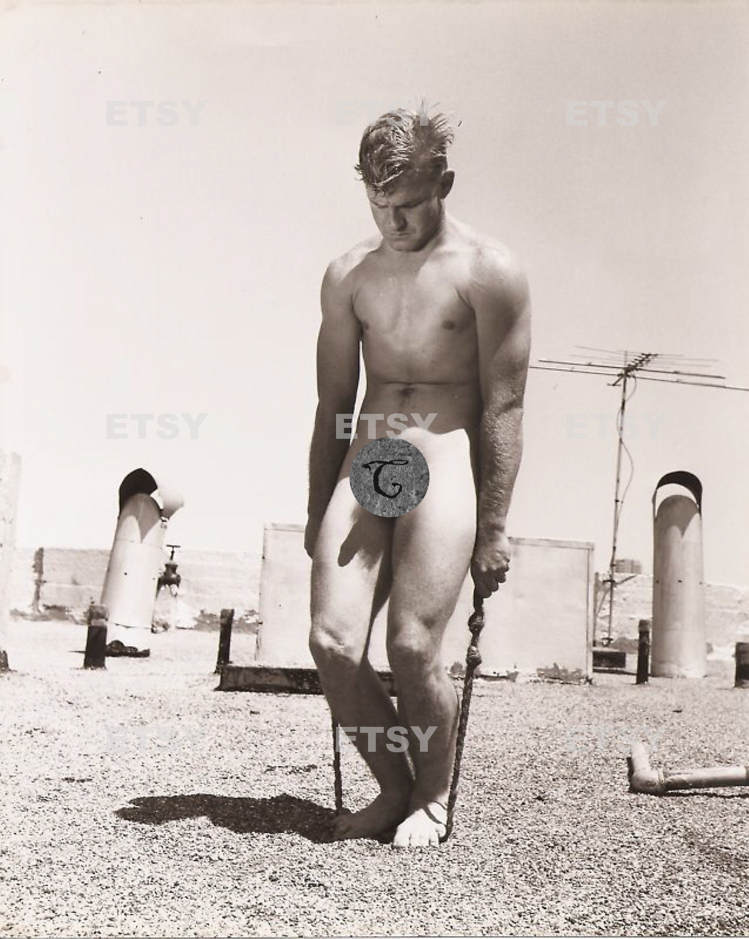 Gay Nude Model Vintage Photo 1930s Male Nude Photography Photograph Print H...