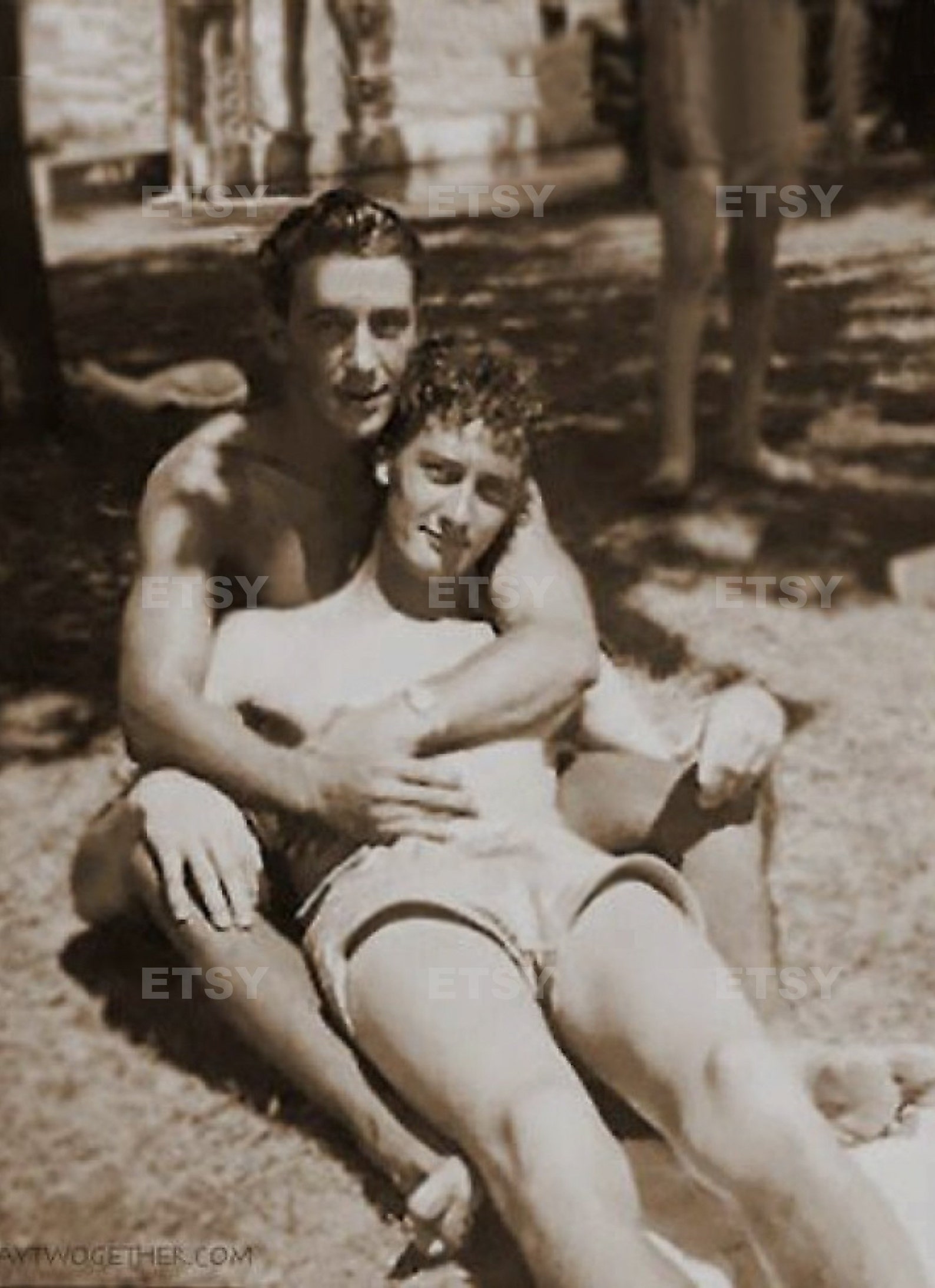 Pareja de amantes gays Vintage Foto 1960s Masculino Desnudo imagen 0.