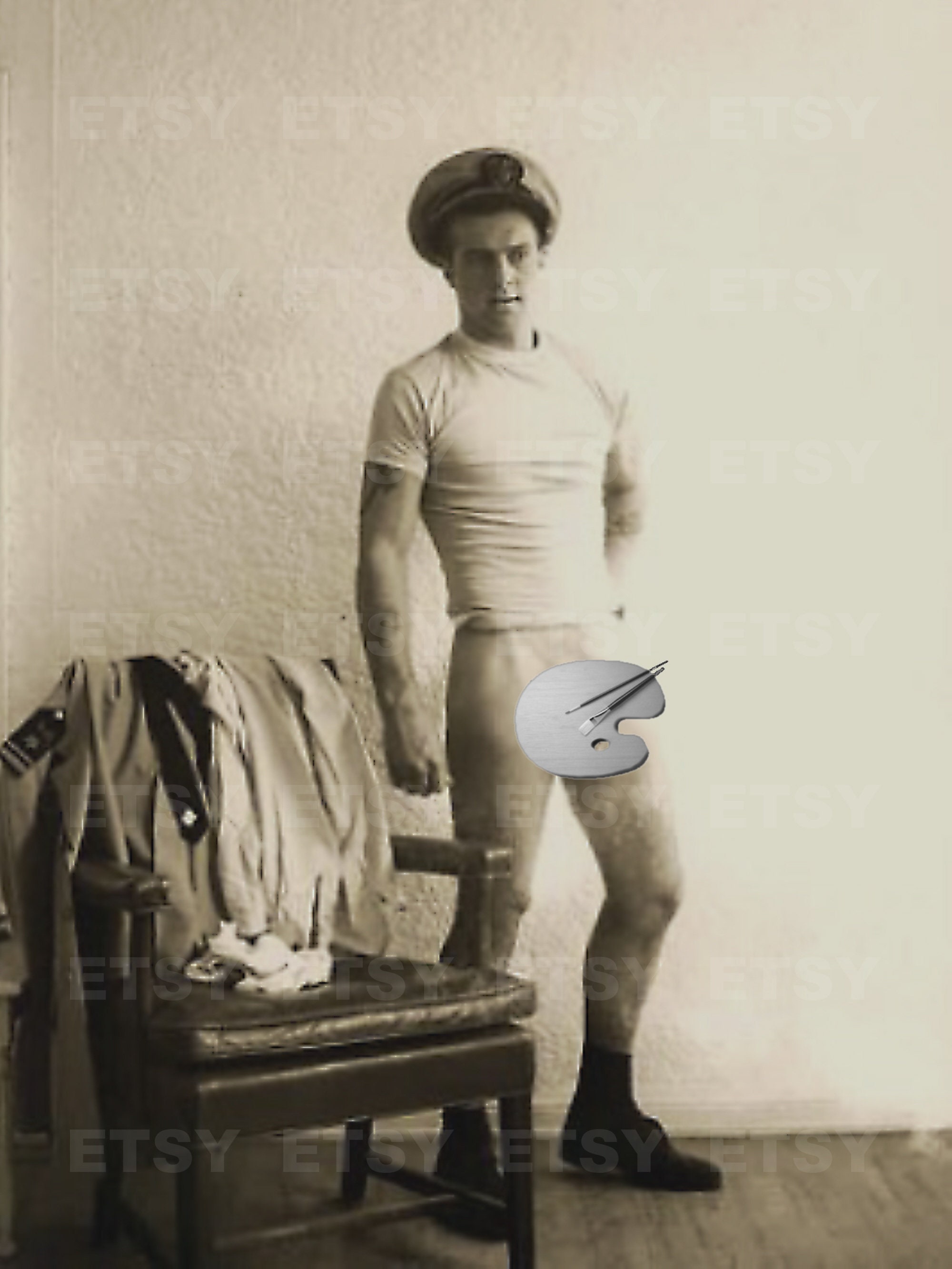 Locker Room Officer Photo Gay Adult 1940s Vincenzo Galdinude - Etsy  Singapore