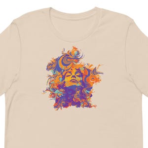 Camiseta Galactic Gaze: Estampado psicodélico vintage de los años 60