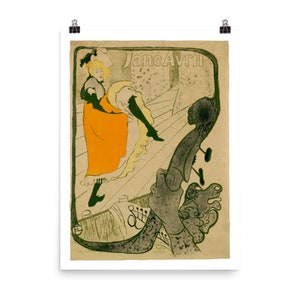 Henri de Toulouse-Lautrec: Jane Avril. Art Poster Print.