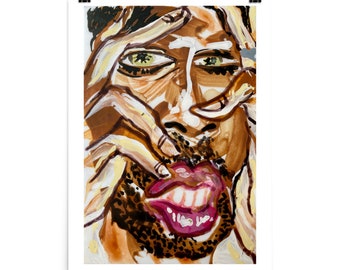 African American Gay Art Portrait: Museum Quality Matte Paper Print