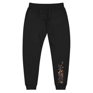 Kantha, Fleece Sweatpants, Floral detail, Leg detail on Sweats