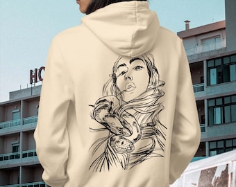 Snake Graphic Hoodie: Unisex, Cotton-Blend Fleece