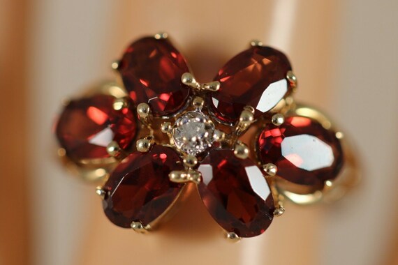 Designer t&c 10k yellow gold 3ct garnet diamond f… - image 10