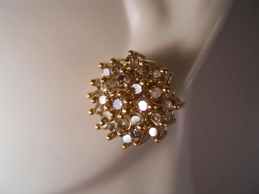 ZEI Rosy Blue Jewelry 10k Yellow Gold 2.00ct 2ct Champagne Diamond Halo