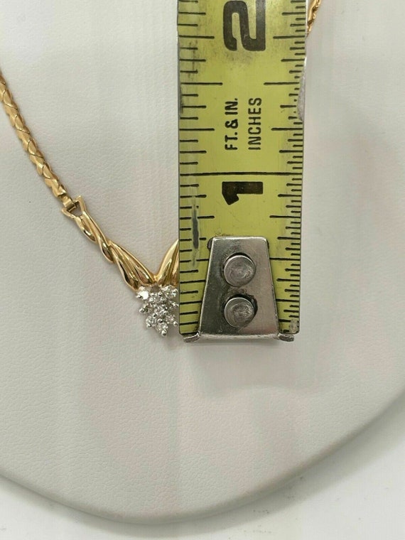 Vintage Designer Heavy 14k Yellow Gold Diamond Cl… - image 8