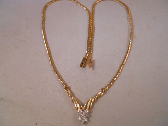 Vintage Designer Heavy 14k Yellow Gold Diamond Cl… - image 6