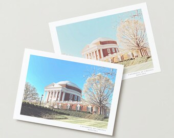 Set of 5 UVA Graduation Gift Rotunda Art Cards - University of Virginia Grounds Photo of the Lawn
