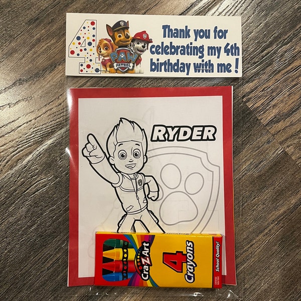 Paw Patrol Favor - Etsy