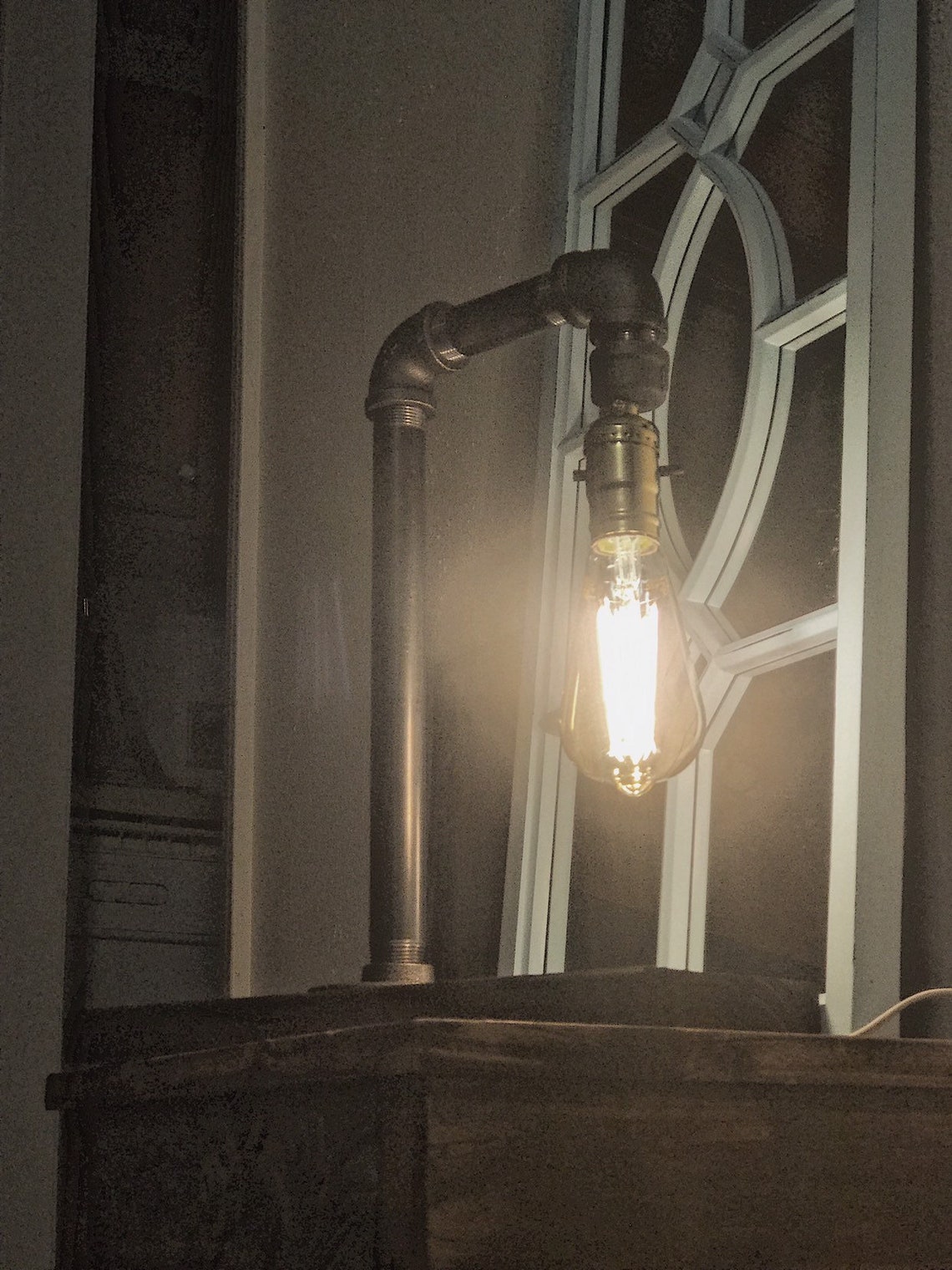 Edison Lamp Steampunk Lamp Upcycle Decor Desk Lamp Nightstand Lamp Industrial Lamp Unique Lamp Pipe Lamp