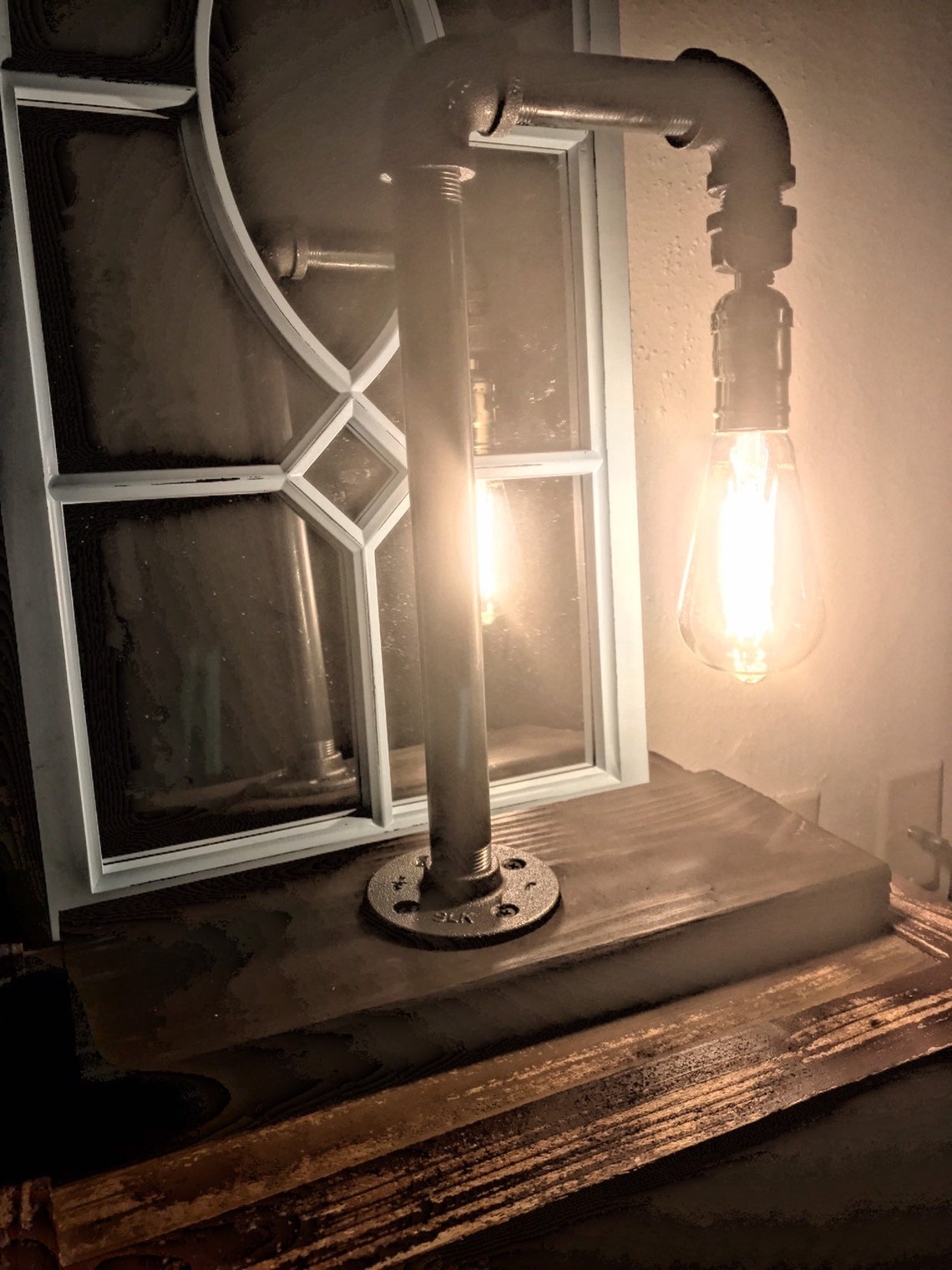 Edison Lamp Steampunk Lamp Upcycle Decor Desk Lamp Nightstand Lamp Industrial Lamp Unique Lamp Pipe Lamp