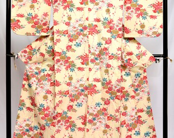 Cute Pinky floral patterns / B014 /Japanese Vintage KIMONO/