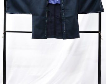 Chaqueta HAORI de lana para hombre / N070 / KIMONO japonés vintage