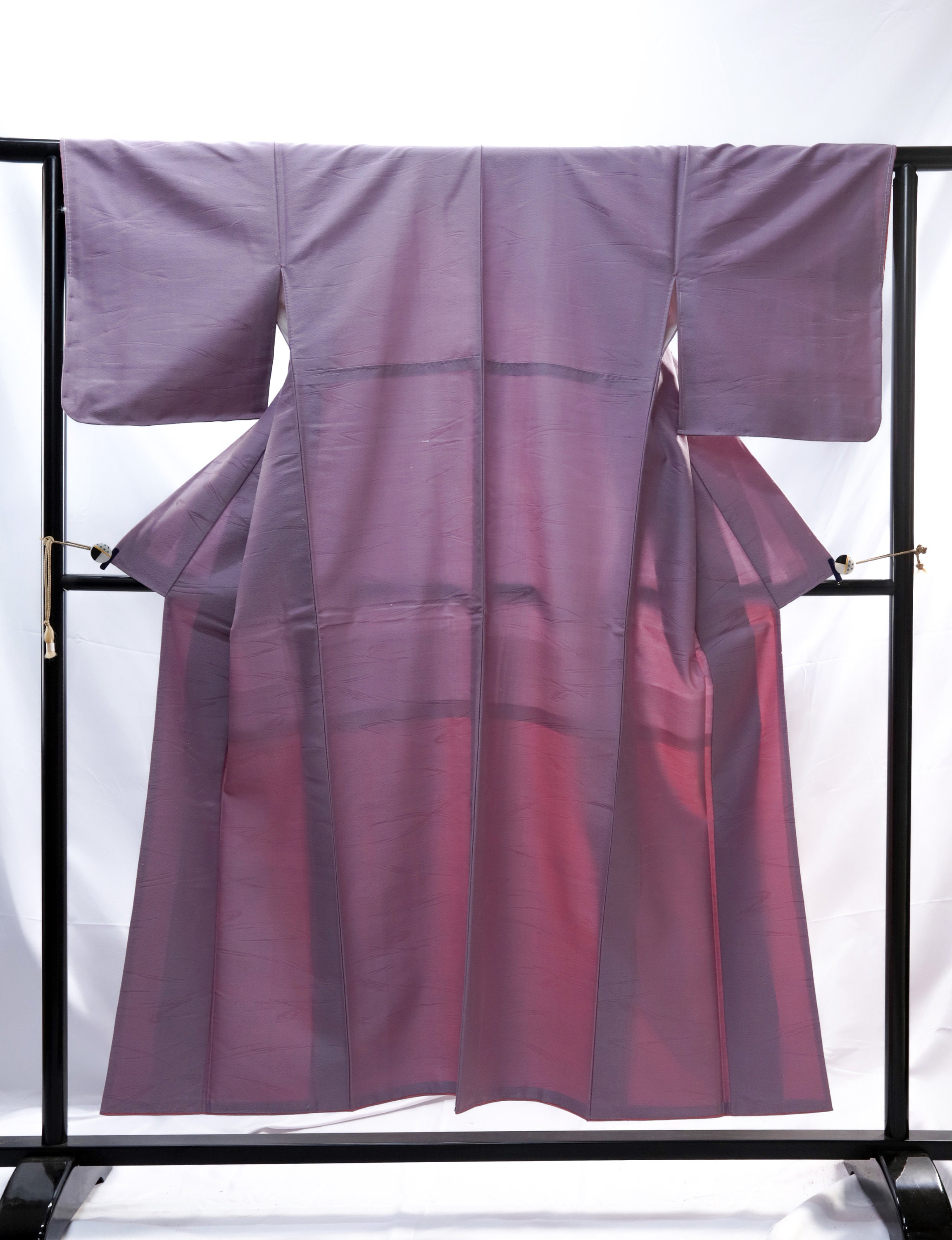 Pink Purple Rinzu with chic pattern / A049 /Japanese Vintage KIMONO