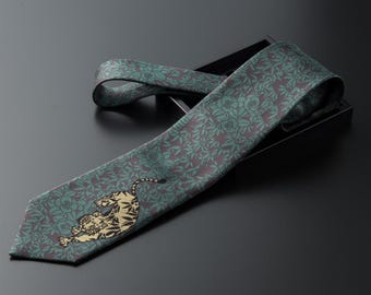 Japanese luxury silk tie - Kyoto Nishijin ori - TAKEniTORA/ Green