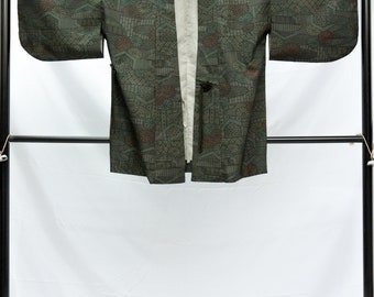 Unique deformed design HAORI / S019 / Japanese Vintage KIMONO