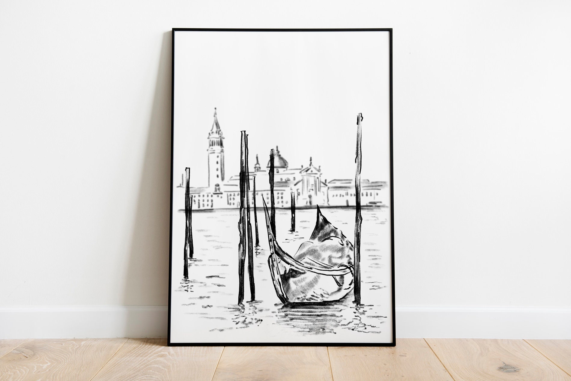 Venice Italy Wall Art Black and White Print of Venice Italy | Etsy