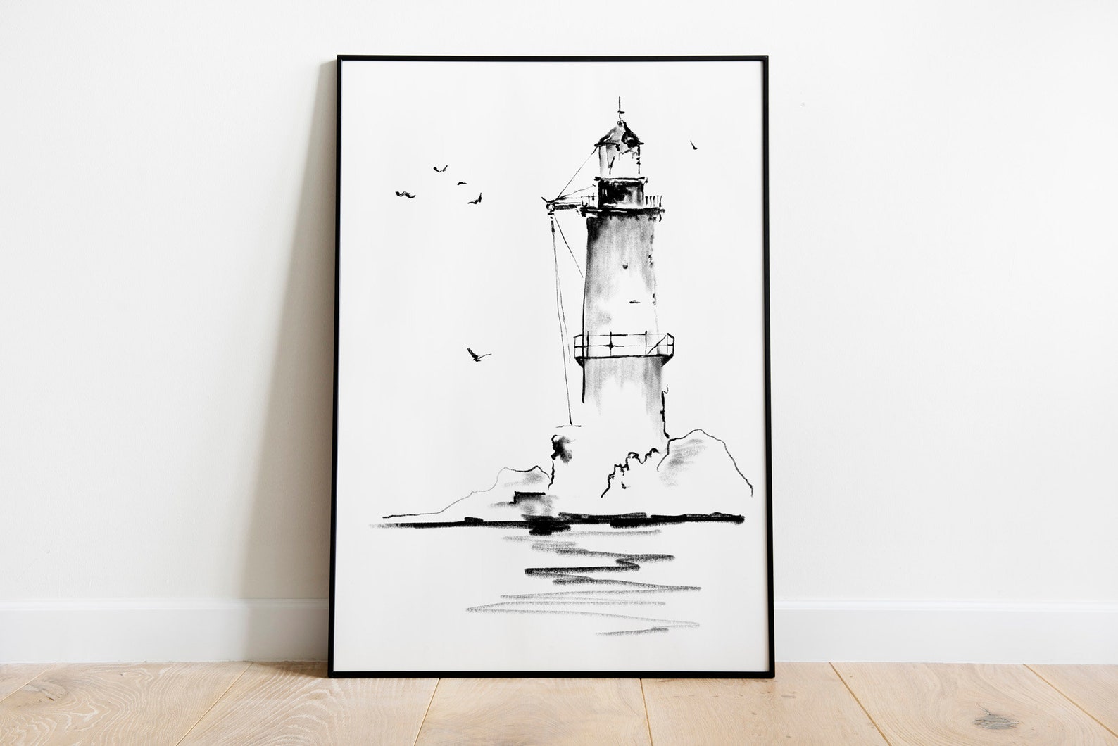 Lighthouse Wall Art Digital Prints Minimalist Art Etsy