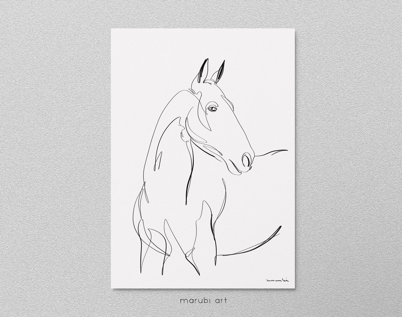 Animal Horse Print Black and White Prints Printable - Etsy