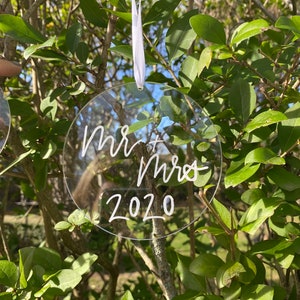 Acrylic Christmas Ornaments, Calligraphy Ornaments, Personalized Christmas Ornaments