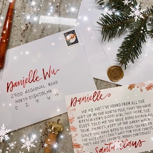 Carta de caligrafia personalizada do Papai Noel