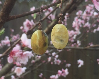 Yellow Opal dangle earrings