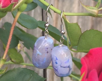 Light blue Fire agate dangle earrings